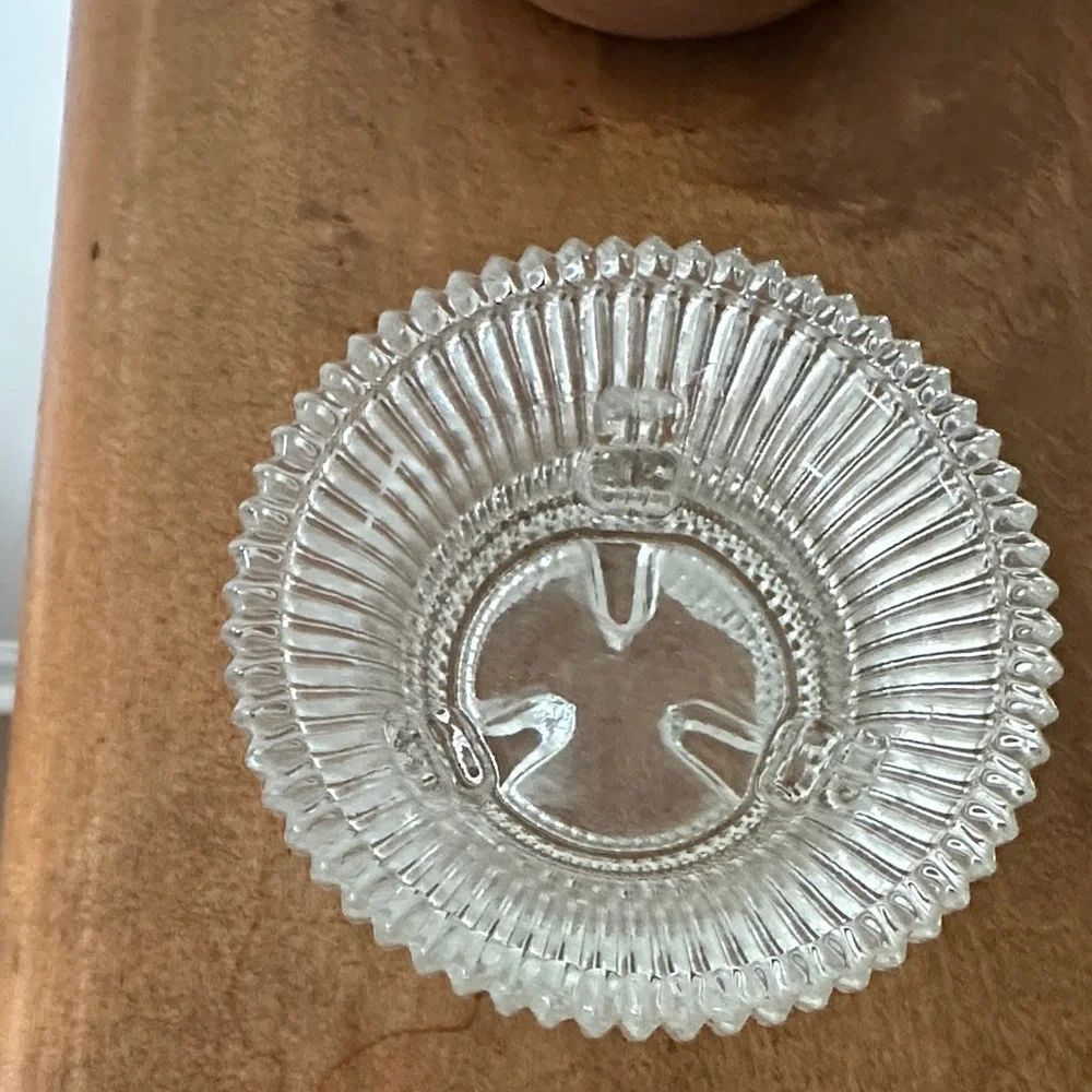 Elegant Clear Ribbed Glass Bowl Thing Vintage